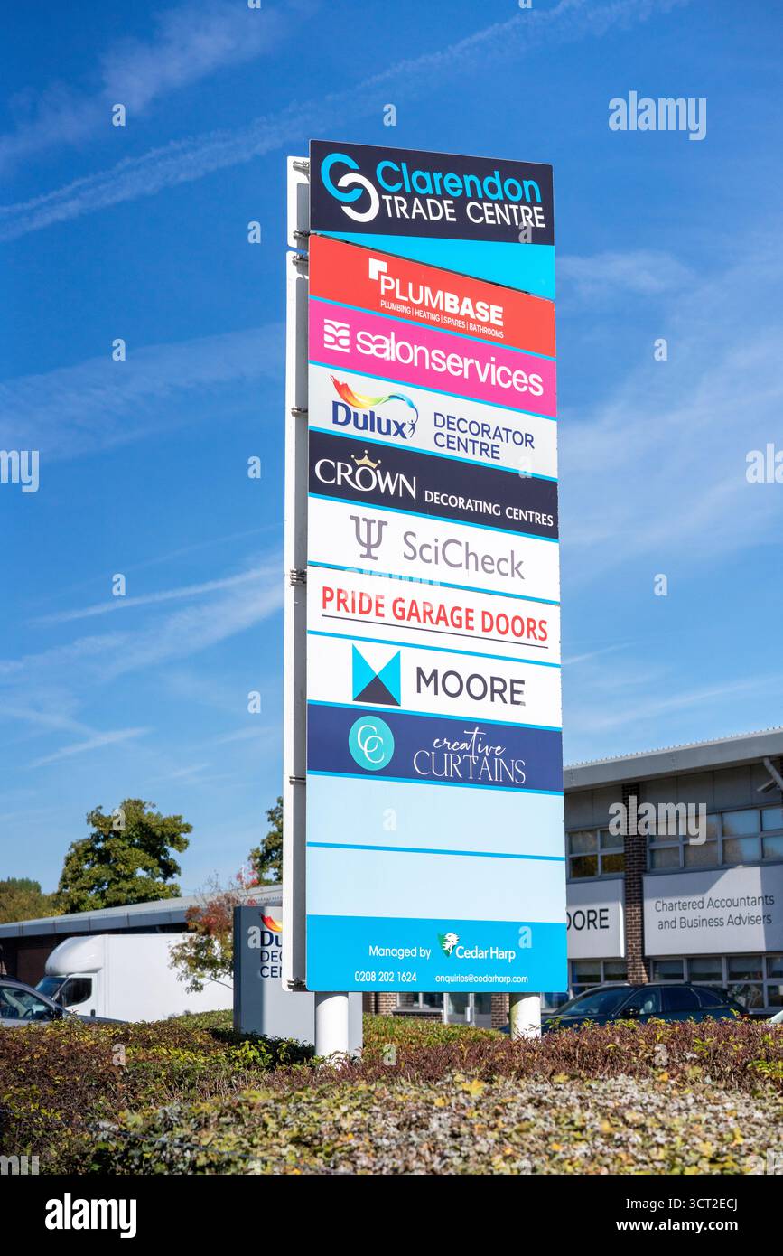 Werbeschild für Business Park Stockfoto