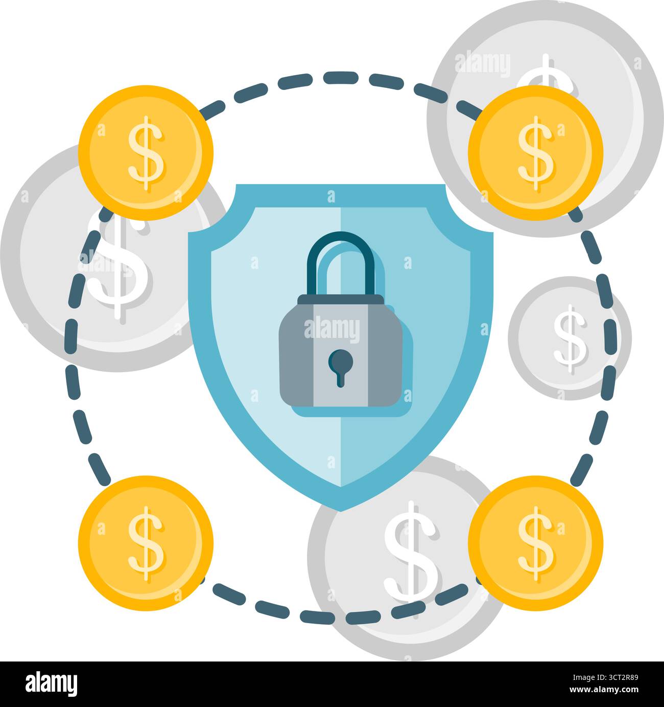 Sicherheitsgarantie für Transaktionen Stock Vektor