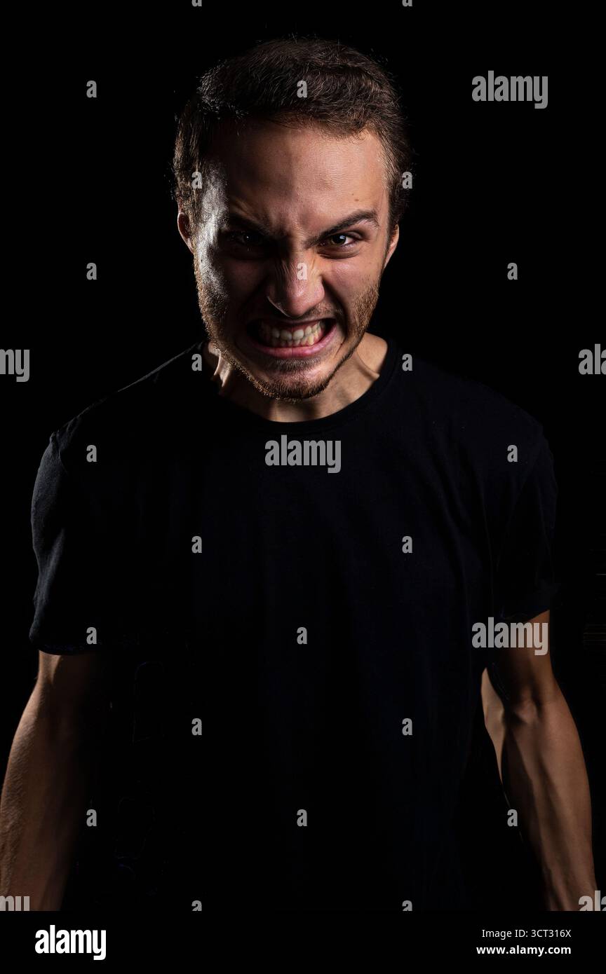 Wut - Wut Emotion Griding Zahn Stockfoto