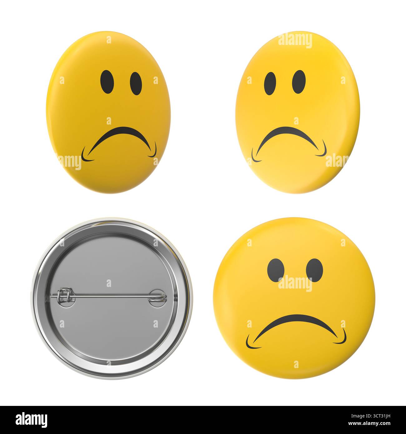 Pin-Kollektion Mit Traurigem Gesicht Stockfoto