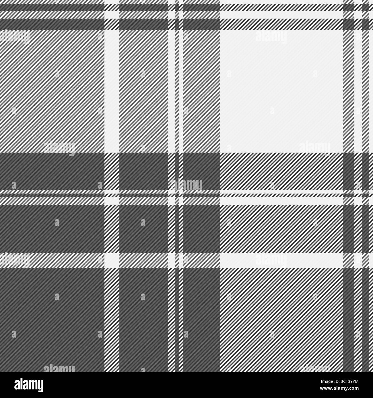 Wiederholbare Muster Textur Stoff Tartan, Paisley Hintergrund nahtloses Textil. Kräftiges kariertes Vektor-Karomuster in weißen und grauen Farben. Stock Vektor