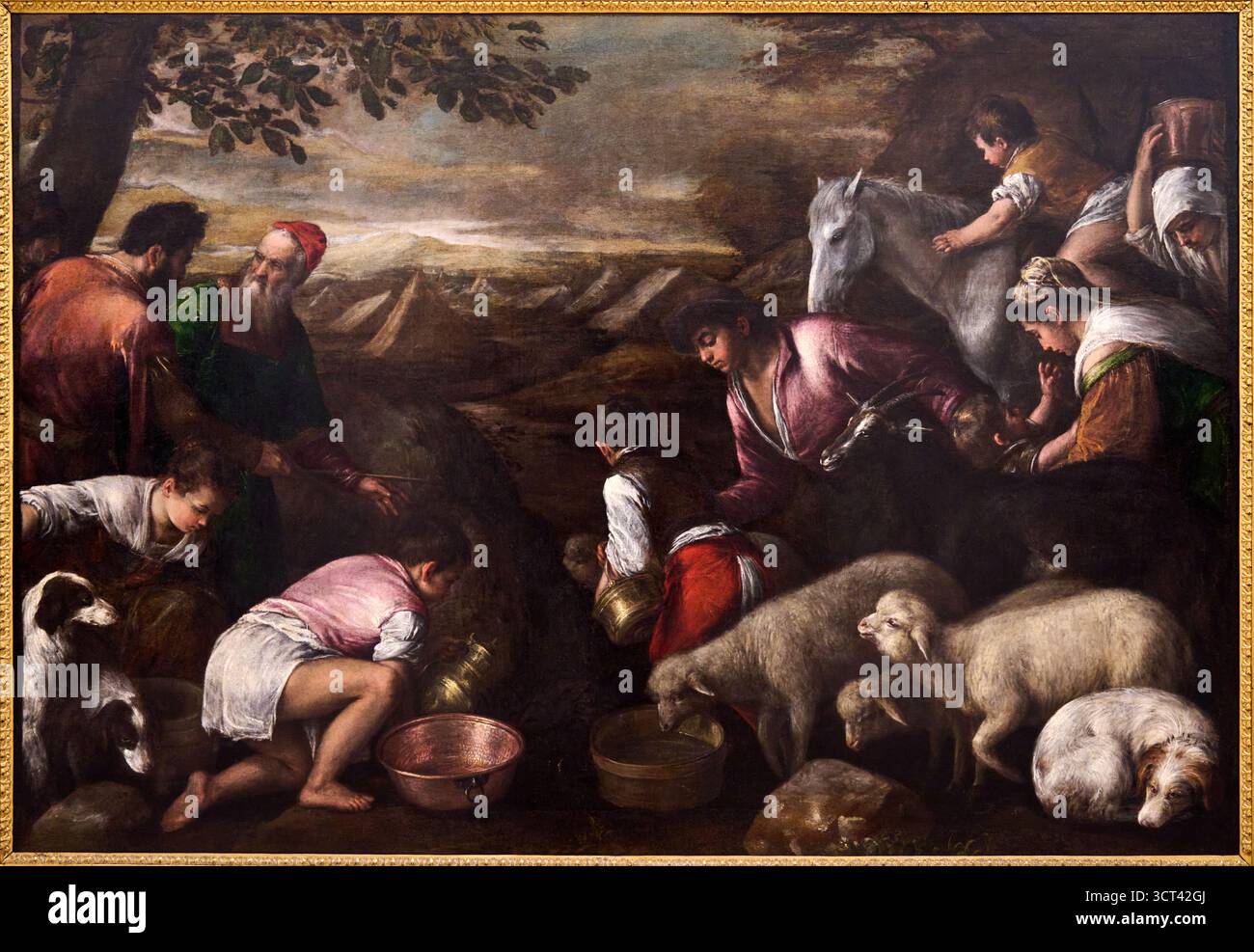 WERKSTATT VON JACOPO da PONTE, bekannt als BASSANO (Bassano del Grappa, 1515 um 1592), Miracolo dell'acqua, Wunder des Wassers, Ende des 16. Jahrhunderts Stockfoto