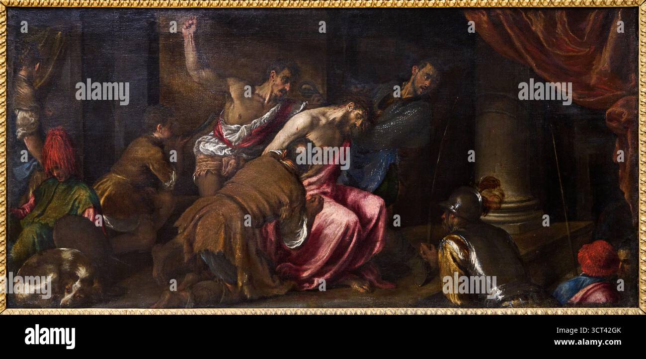 JACOPO da PONTE, bekannt als BASSANO (Bassano del Grappa, 1515 um 1592), Cristo deriso, The Spocking of Christ, 1565, Gallerie dell'Accademia, Accadem Stockfoto