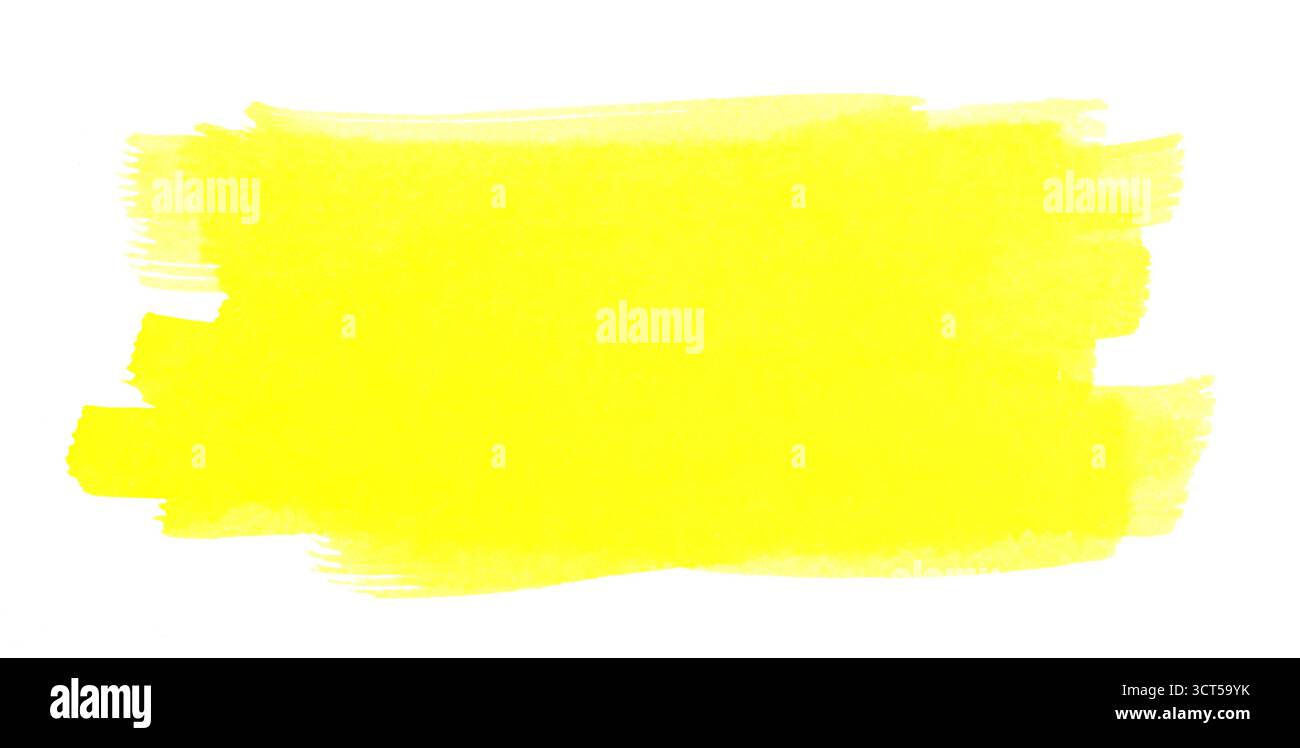 Gelb hervorgehobener Bereich mit Aquarell Stockfoto