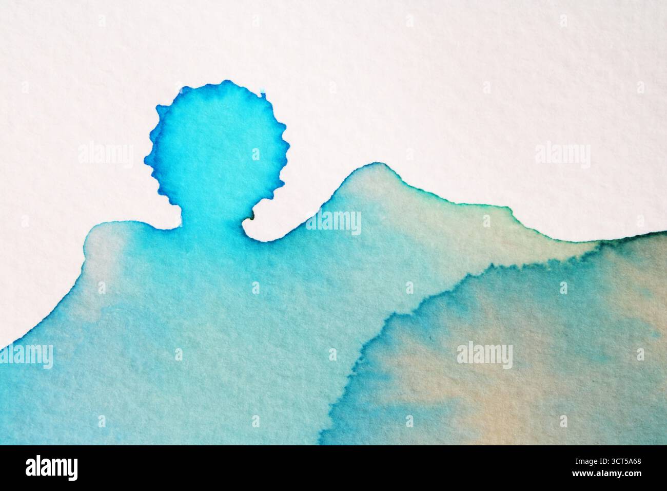 Hintergrund mit transparenten Flecken mit Aquarell Stockfoto