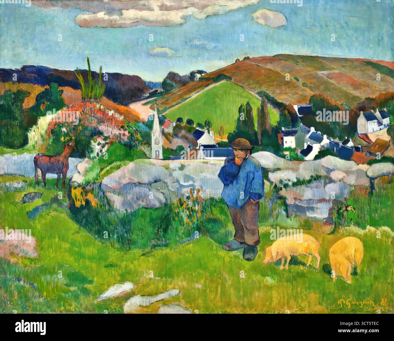 The Swineherd, 1888 von Paul Gauguin. Stock Vektor