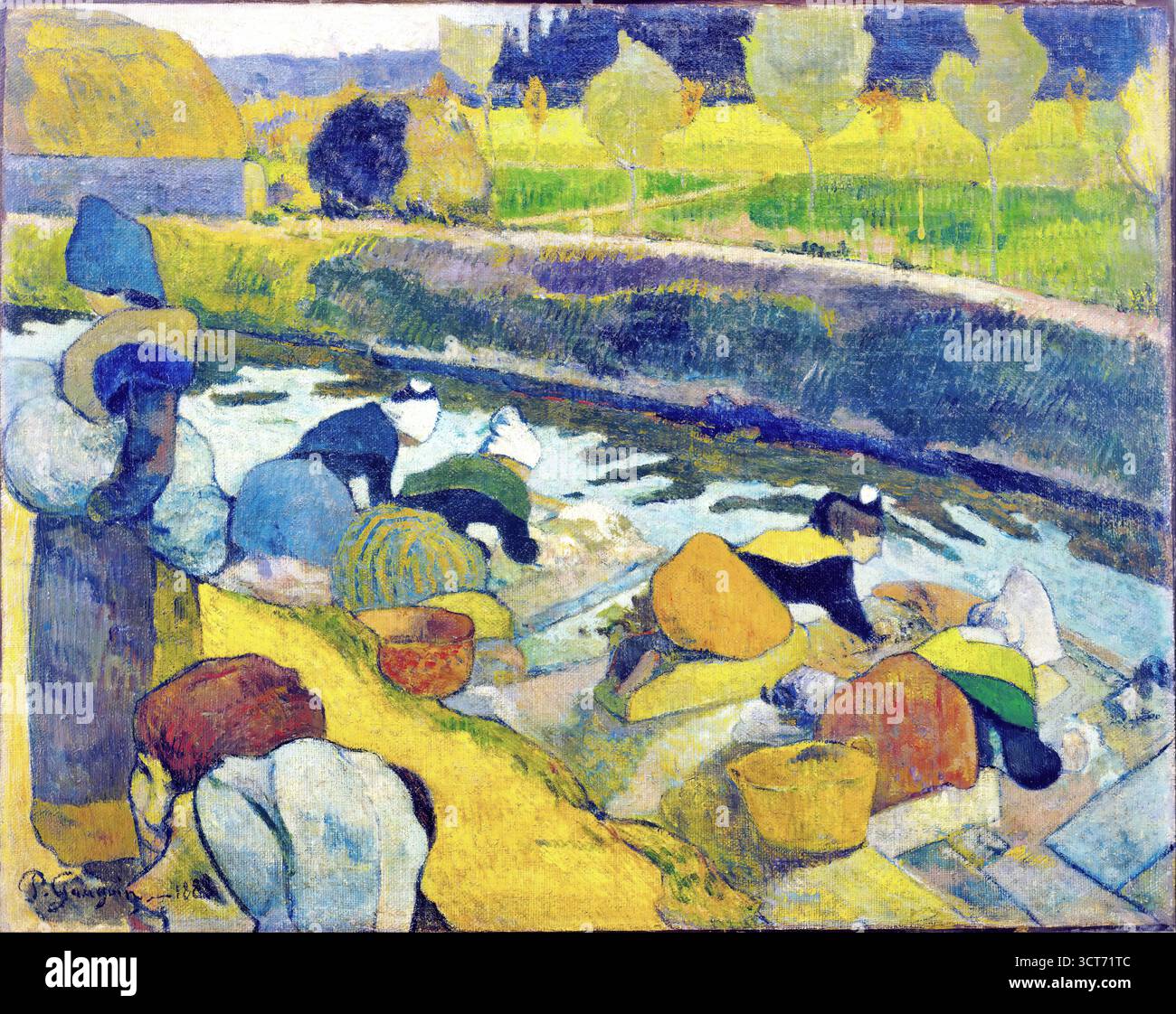 Washerwomen, 1888 von Paul Gauguin. Stock Vektor