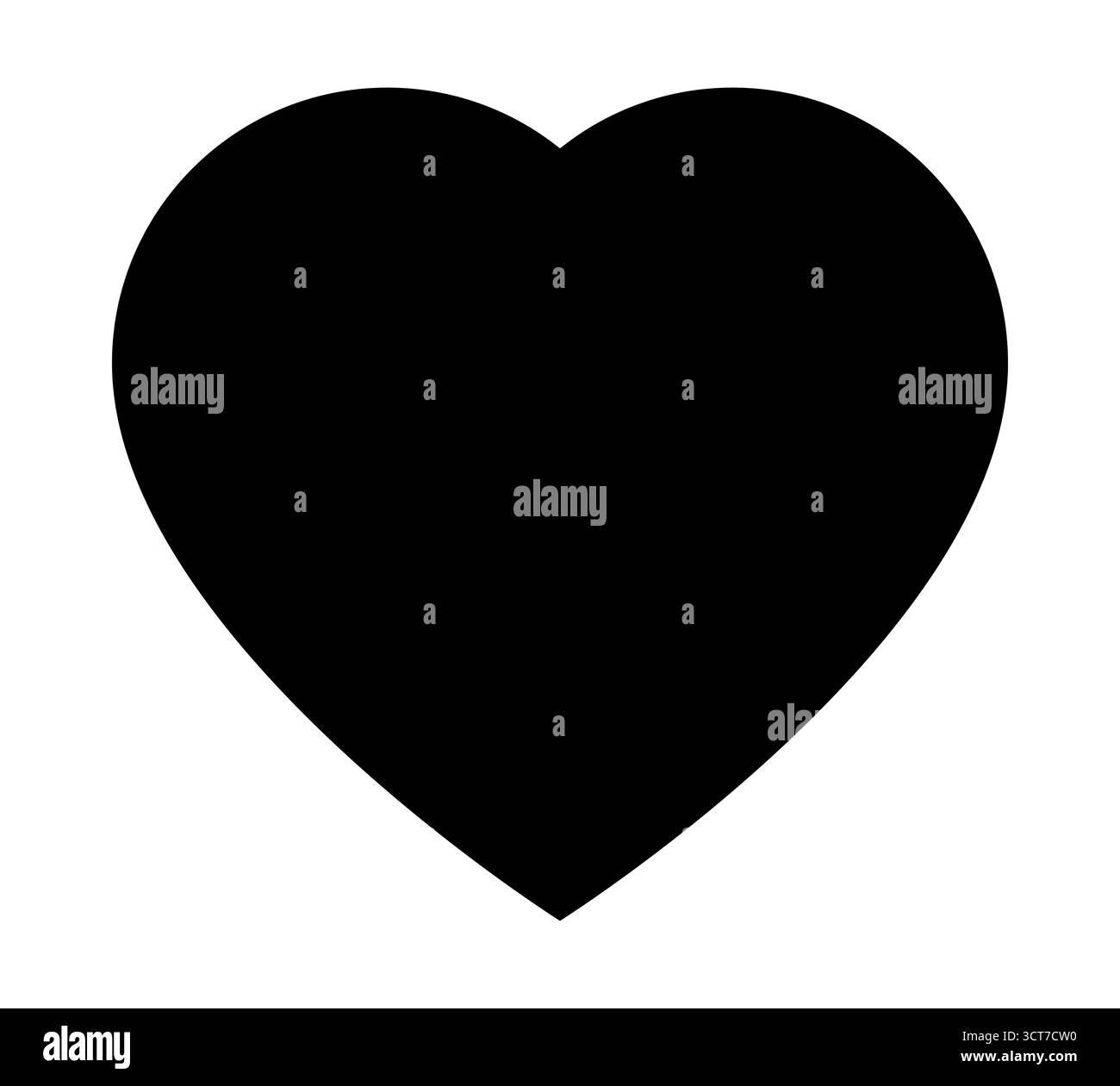 Symbol für Herzform, Schwarzweiß-Illustration Stock Vektor