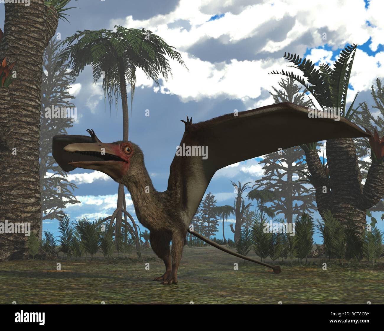 Pterosaurier Eotephradactylus („aschgeflügelte Morgengöttin“) Stockfoto