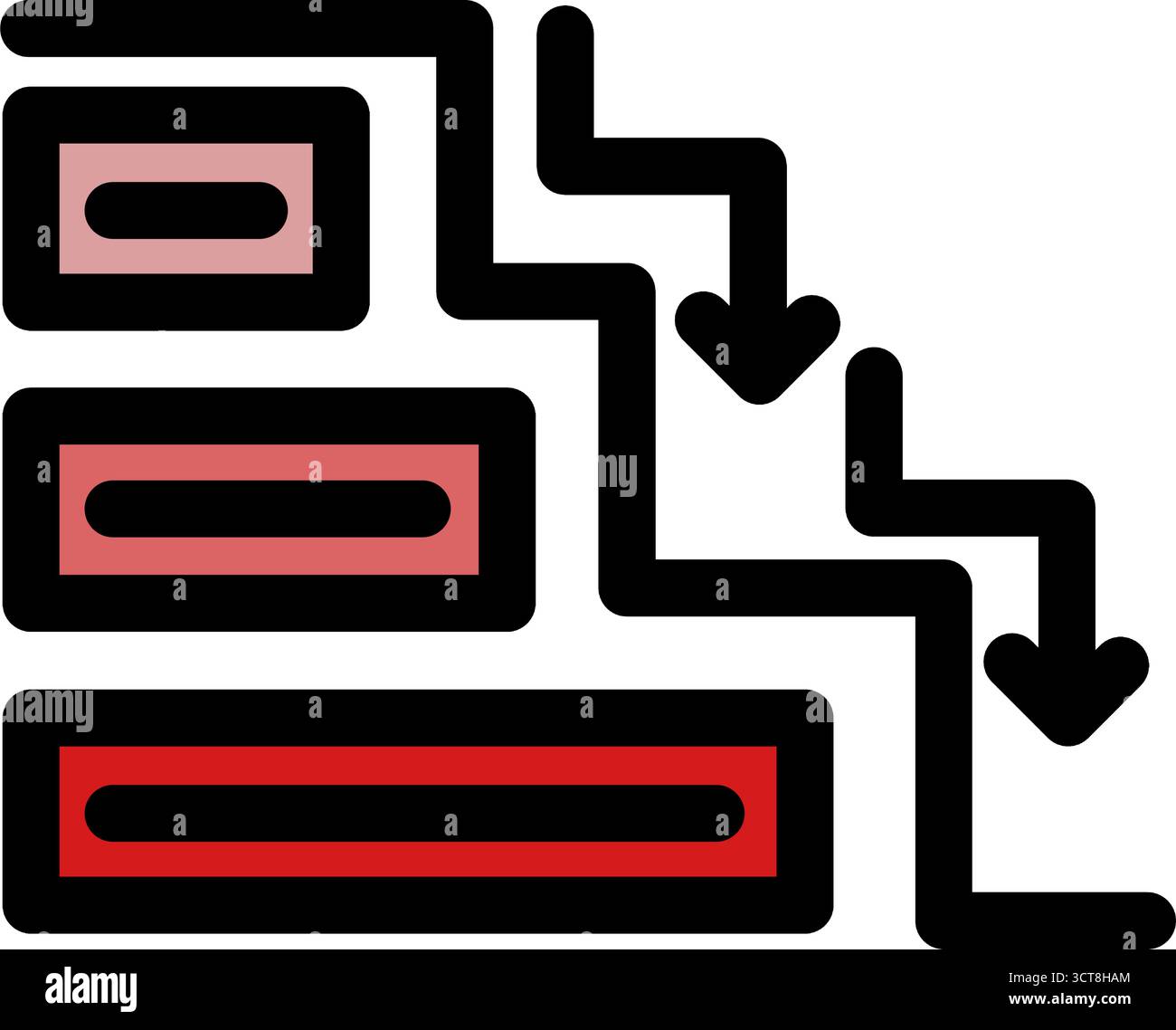 Dieses moderne Symbol stellt einen flexiblen Workflow dar – ideal für Projektmanagement- und Scrum-Methoden. Es zeigt visuell einen optimierten Prozess mit cl Stock Vektor