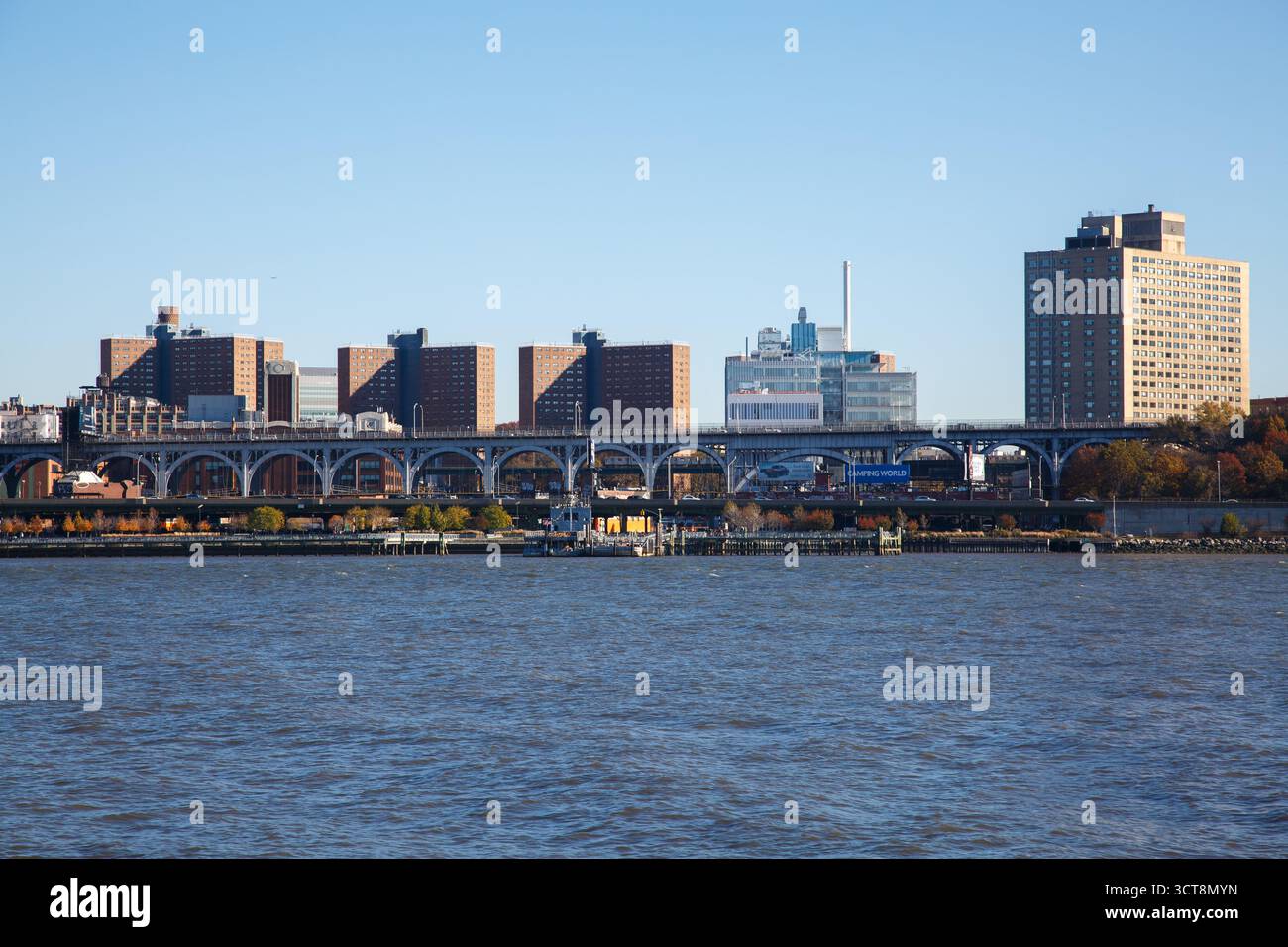 Der Heny Hudson parkway ist ein Highlight am Ufer des Hudson River, Manhattanville, New York City, USA Stockfoto