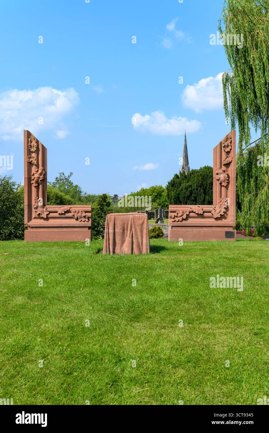 Blick vom Millais Aussichtspunkt in Bellwood Park mit Blick auf den Turm der St. Mathew's Church, Perth, Perth und Kinross, Schottland, Großbritannien Stockfoto