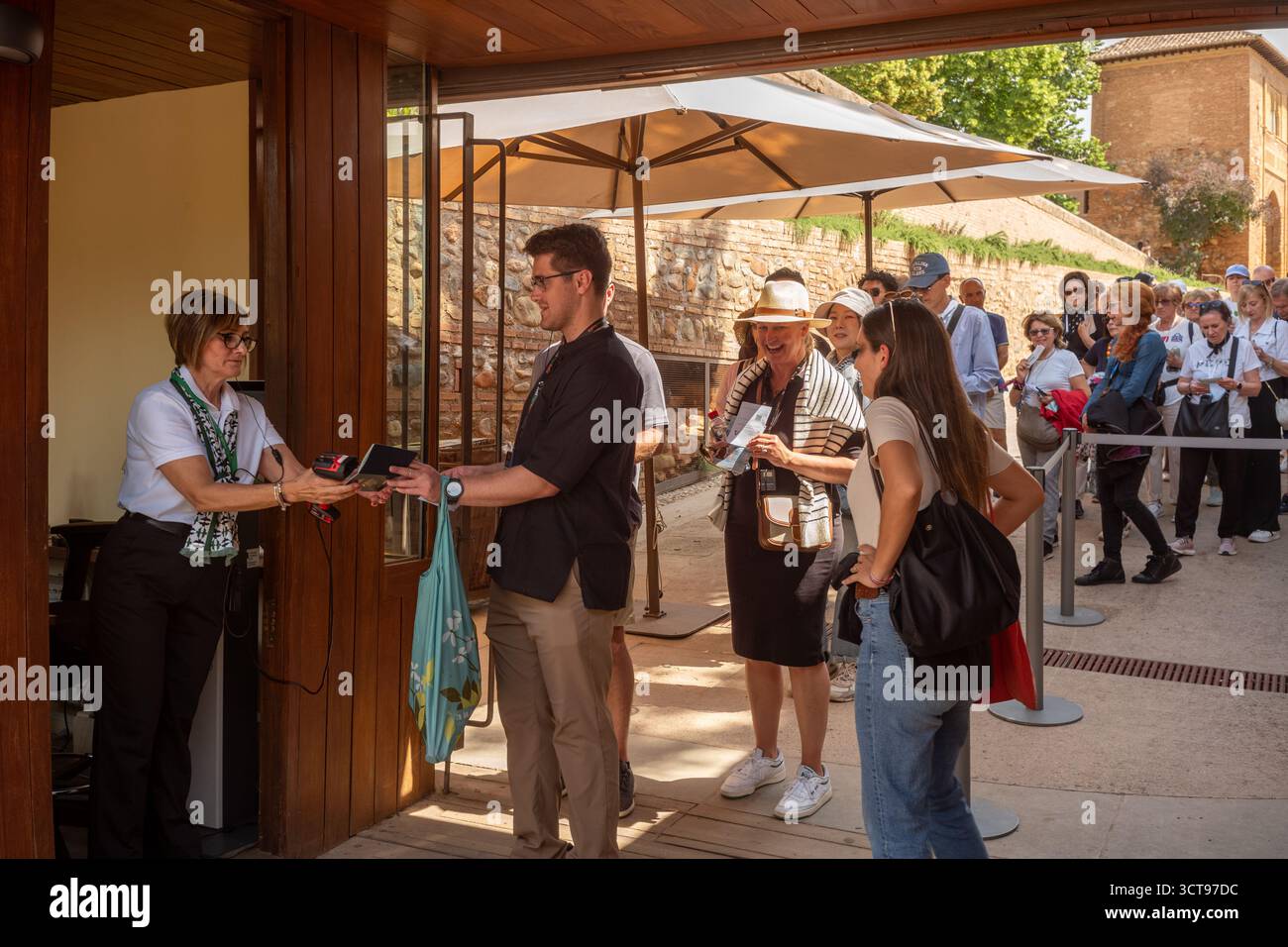 Schlange in der Alhambra Palast Granada Spanien Stockfoto