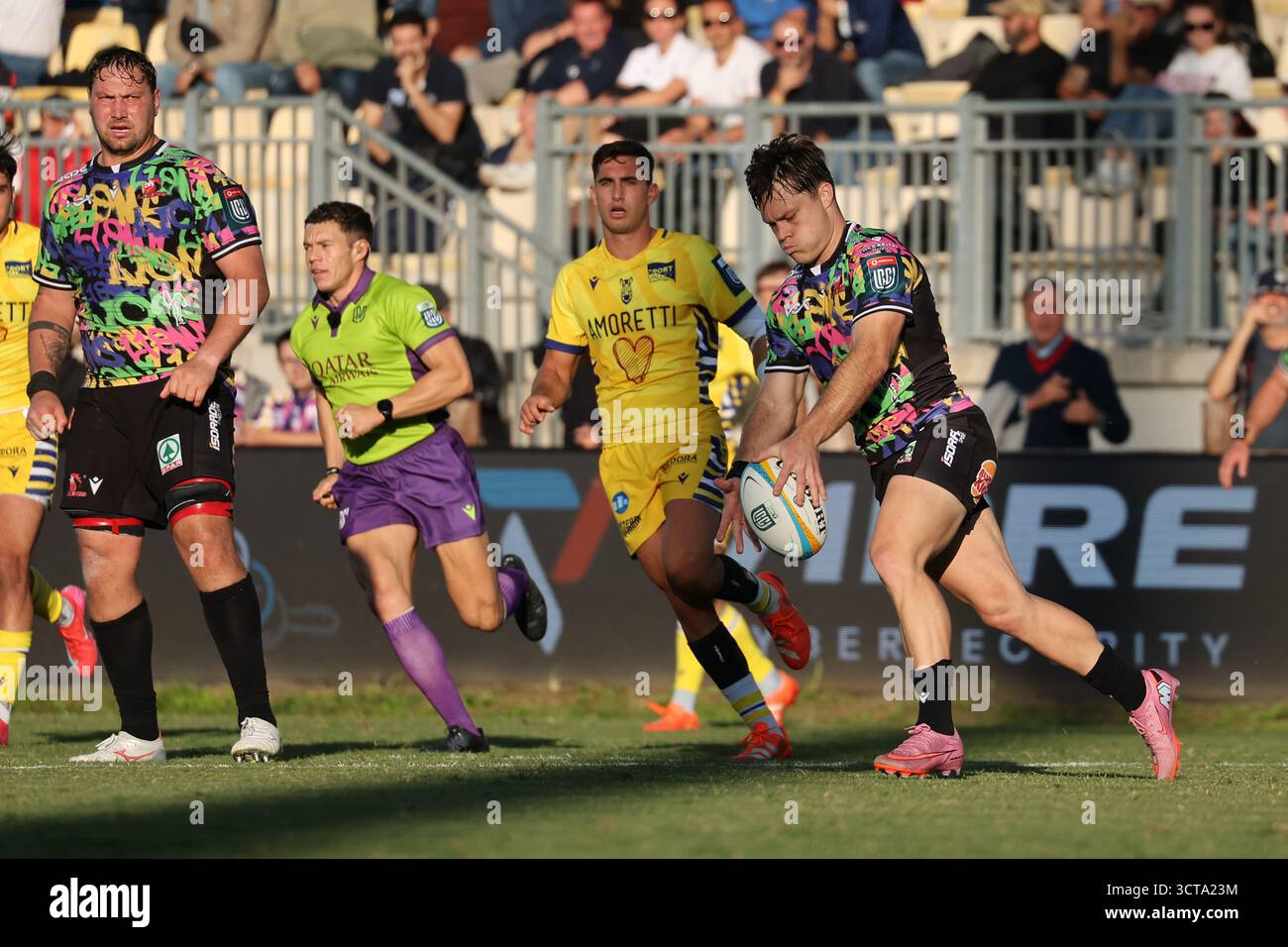 Parma, Italien. Oktober 2025. 10.05.2025, Parma, Stadio Lanfranchi, United Rugby Championship 25/26 Runde 2: Zebre Parma - Lions, Quan Horn (RSA - Lions's Full-Back #15) Credit: Just Pictures GmbH/Alamy Live News Stockfoto