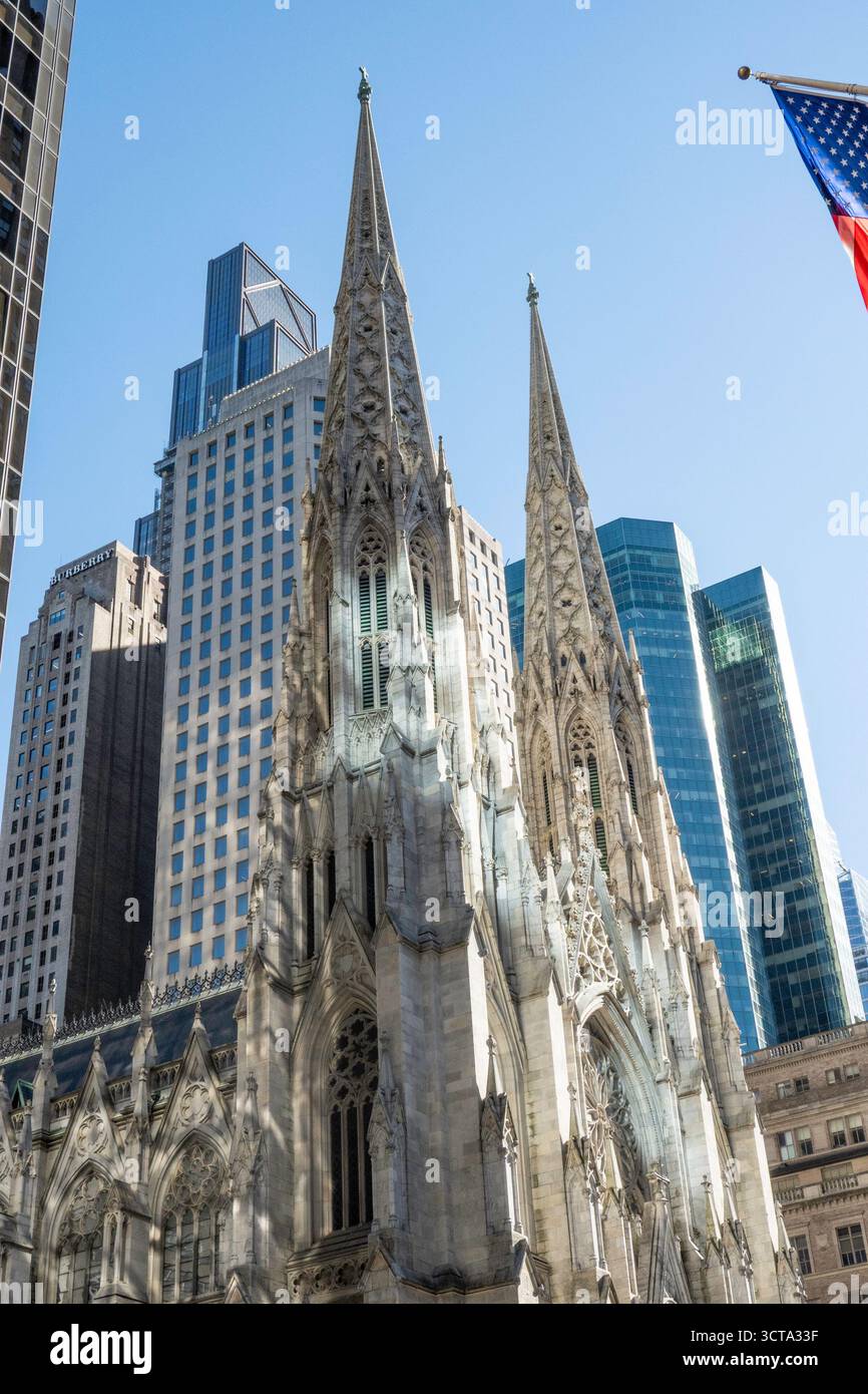 Die St. Patrick's Cathedral ist ein Wahrzeichen in New York City, USA 2025 Stockfoto