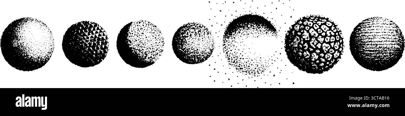 Komplizierte Illustration mit Punktmuster und Stippeltätowierung für dekoratives Design. Stock Vektor