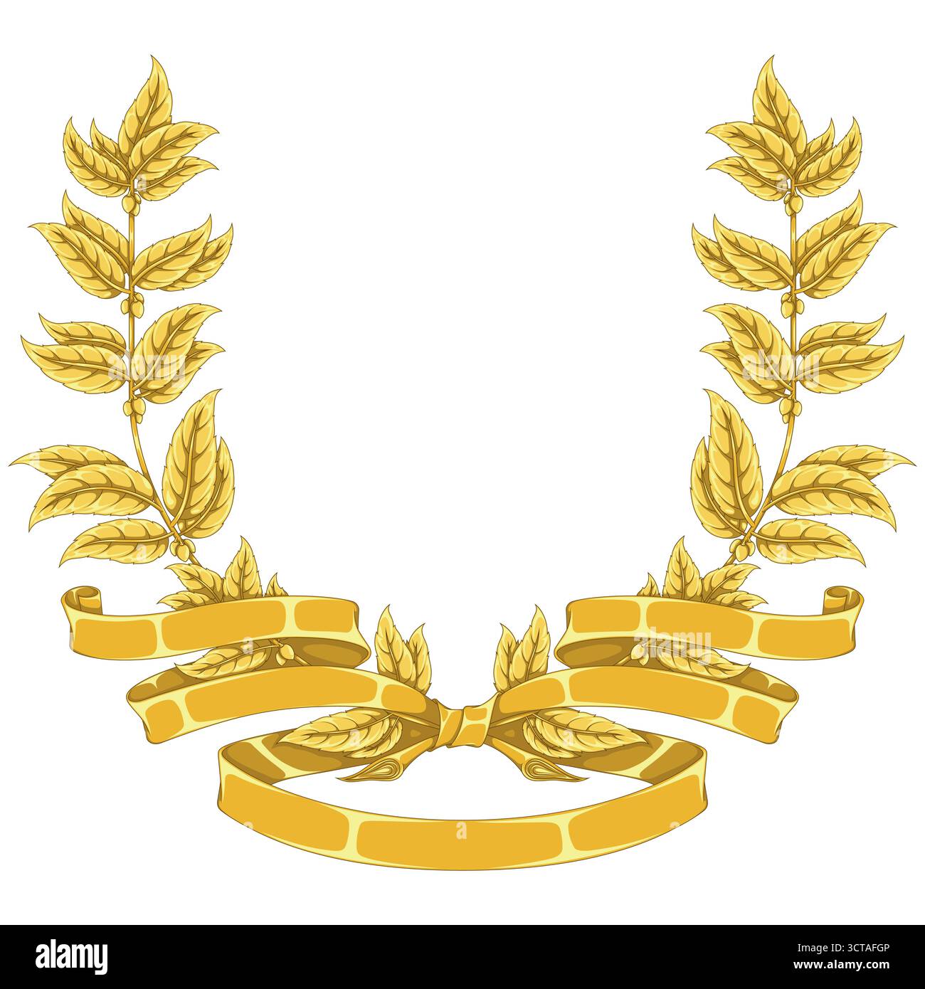 Pflanzenanordnung gebunden mit Band, heraldische Pflanzen Stock Vektor