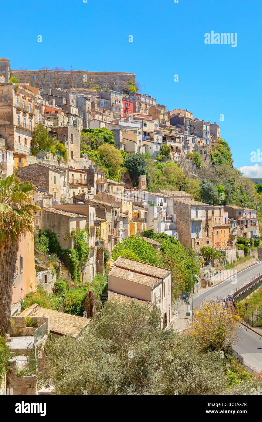 Blick auf die historische Stadt, Ragusa Ibla, Provinz Ragusa, Sizilien, Italien Stockfoto