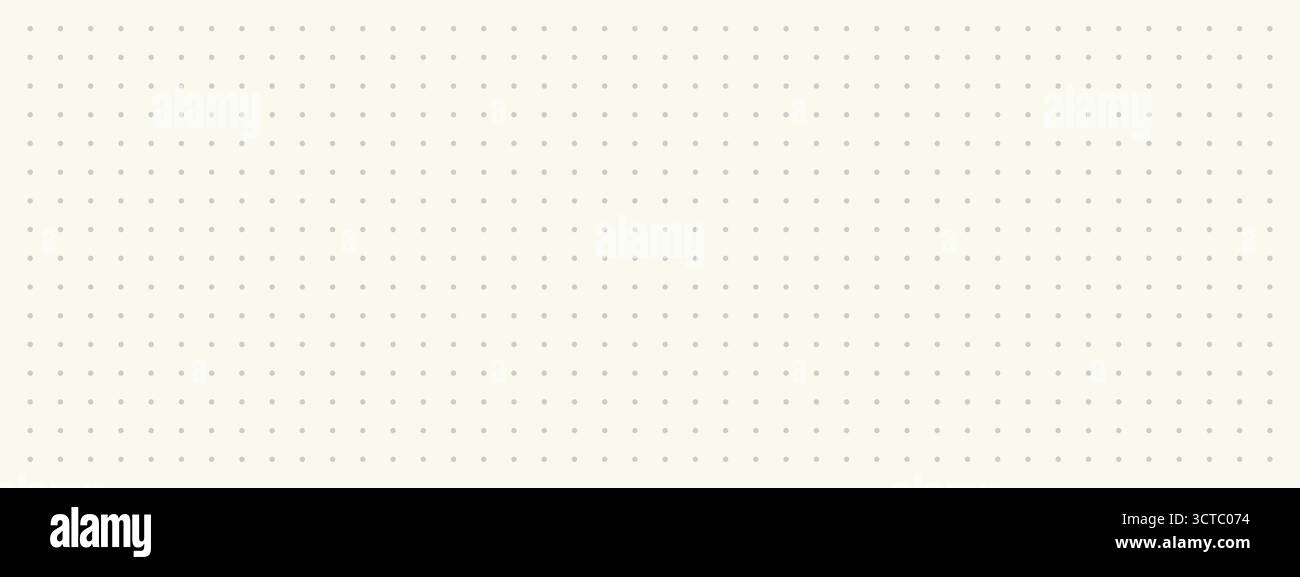 Punktraster Papiermuster für Bullet Journal. Minimalistischer Notebook-Hintergrund. Druckbare Vorlage für gepunktete Journalblätter Stock Vektor