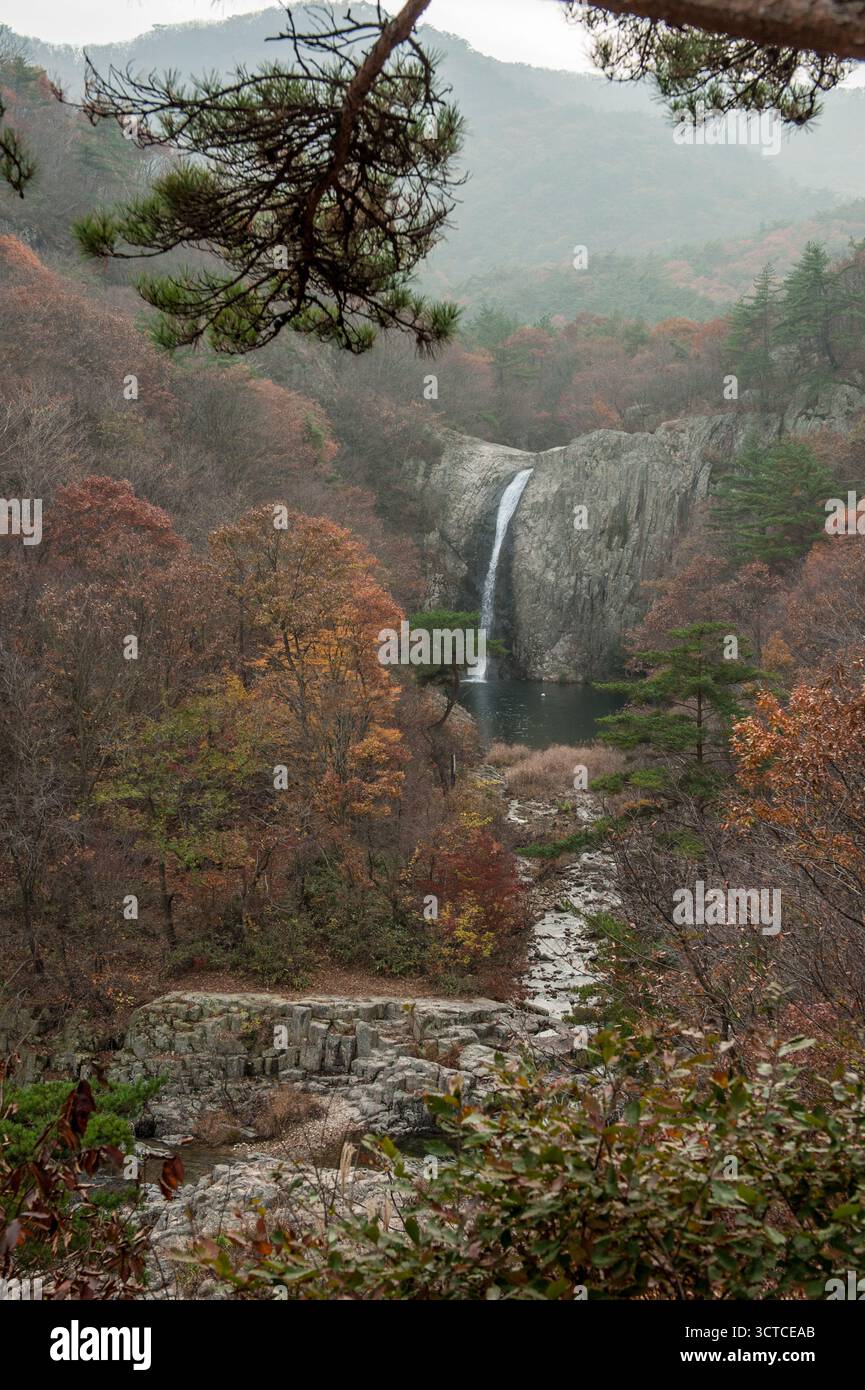 Jikso Wasserfall in Südkorea Stockfoto
