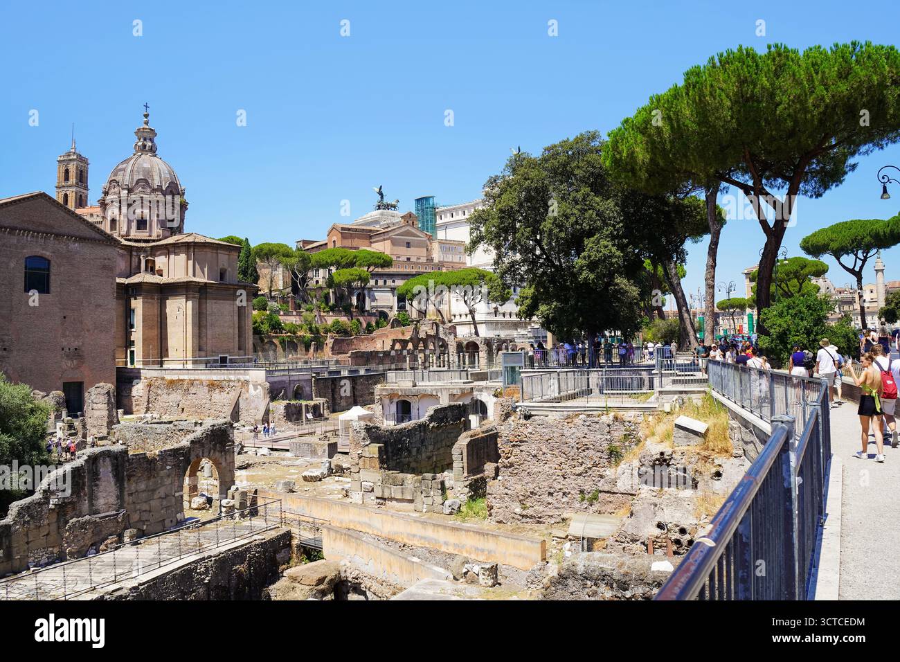 Forum Romanum entlang der Via dei Fori Imperiali Stockfoto