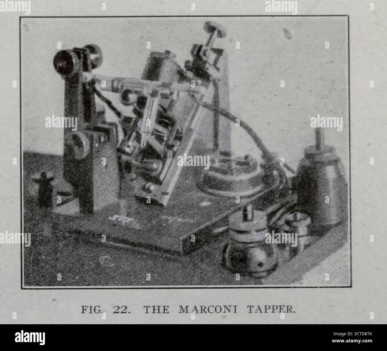 DER MARCONI TAPPER aus der ARTIKELMETAMORPHOSE DES DRAHTLOSEN TELEGRAPHEN. Von A. Frederick Collins vom Engineering Magazine gewidmet dem industriellen Fortschritt Band XXVII April - September 1904 The Engineering Magazine Co Stockfoto