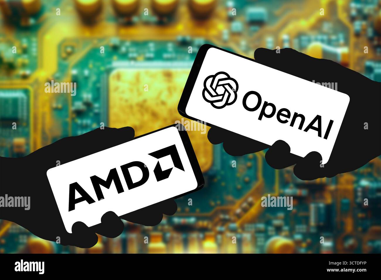 Partnerschaft zwischen AMD und OpenAI Stockfoto