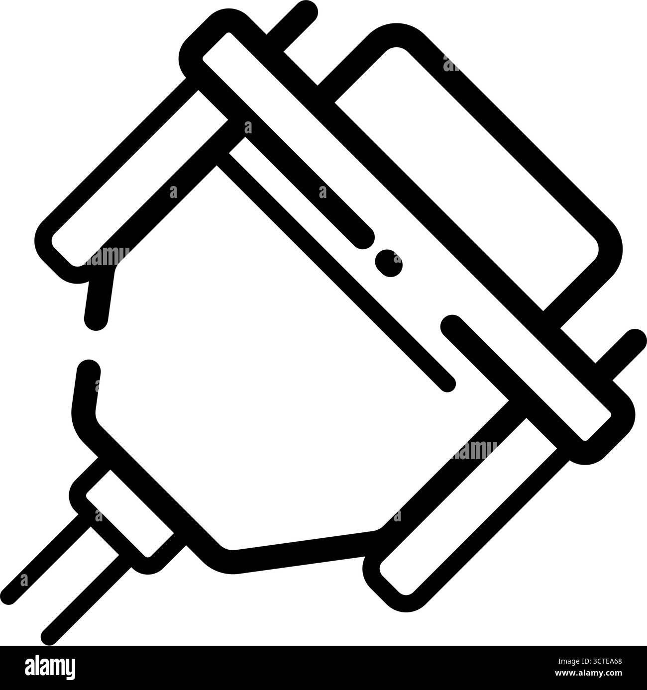 Farbspritzpistole Konturvektorsymbol Stock Vektor