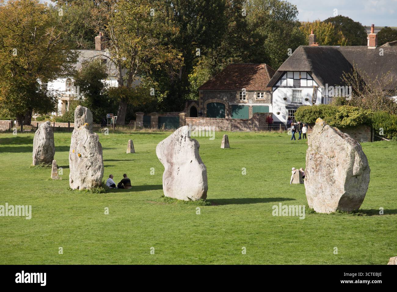 Avebury Henge und Steinkreise Stockfoto