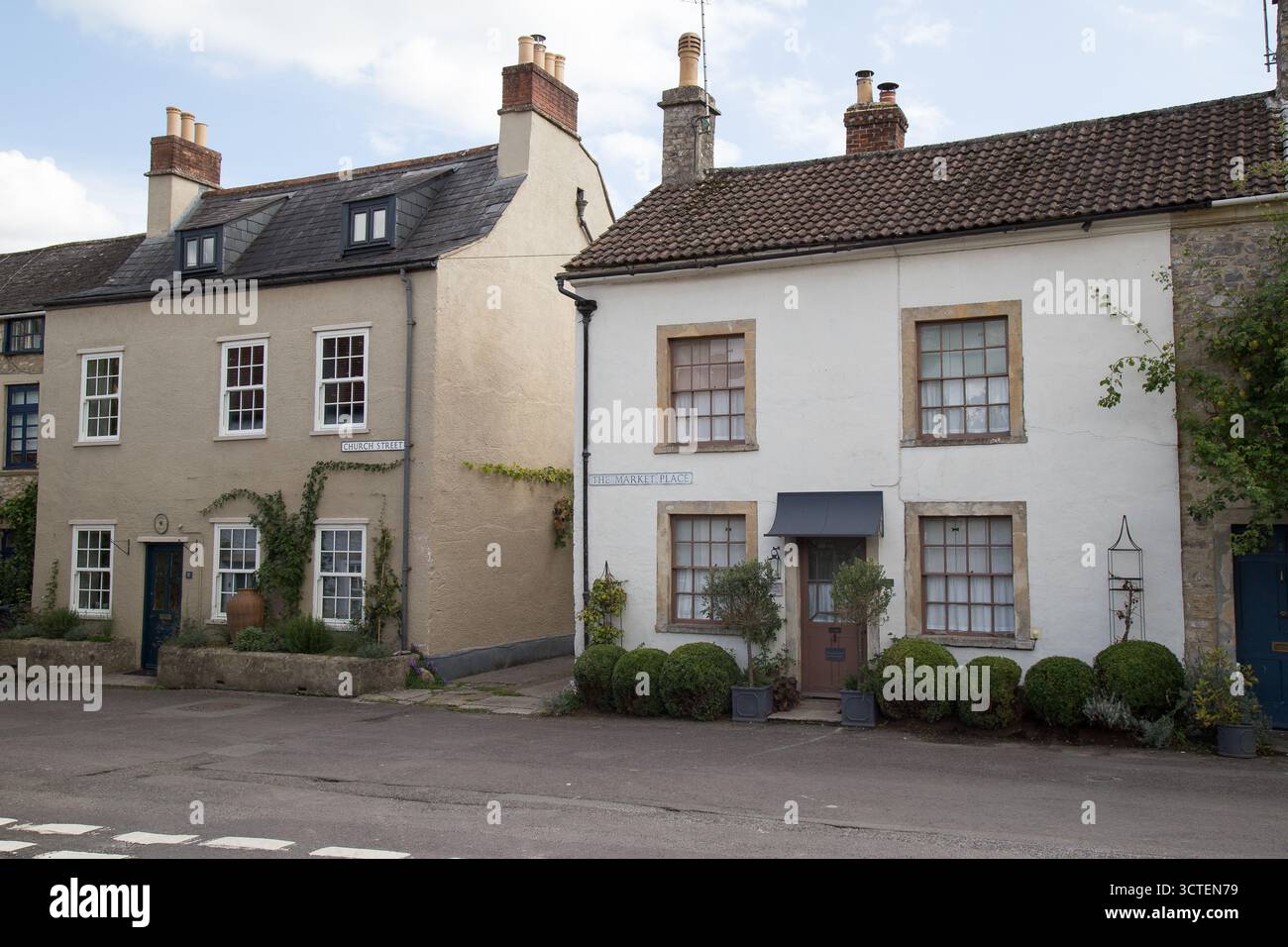 Nunney-Gebäude Stockfoto