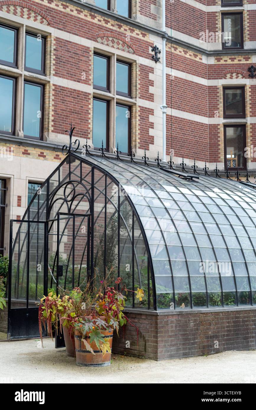 Das Gewächshaus im Garten des Rijksmuseums, Amsterdam, Niederlande Stockfoto