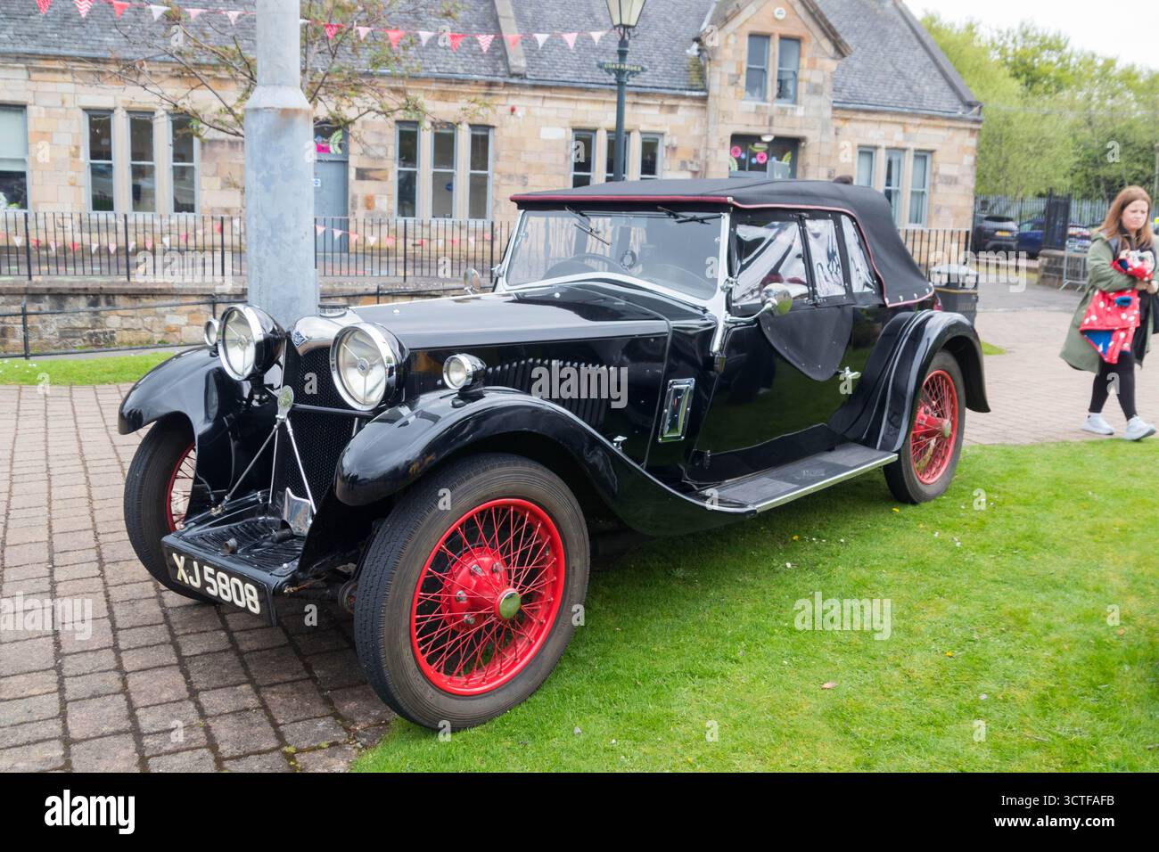 Restaurierter Vintage Riley Nine Gamecock beim Oldtimer Meet Stockfoto