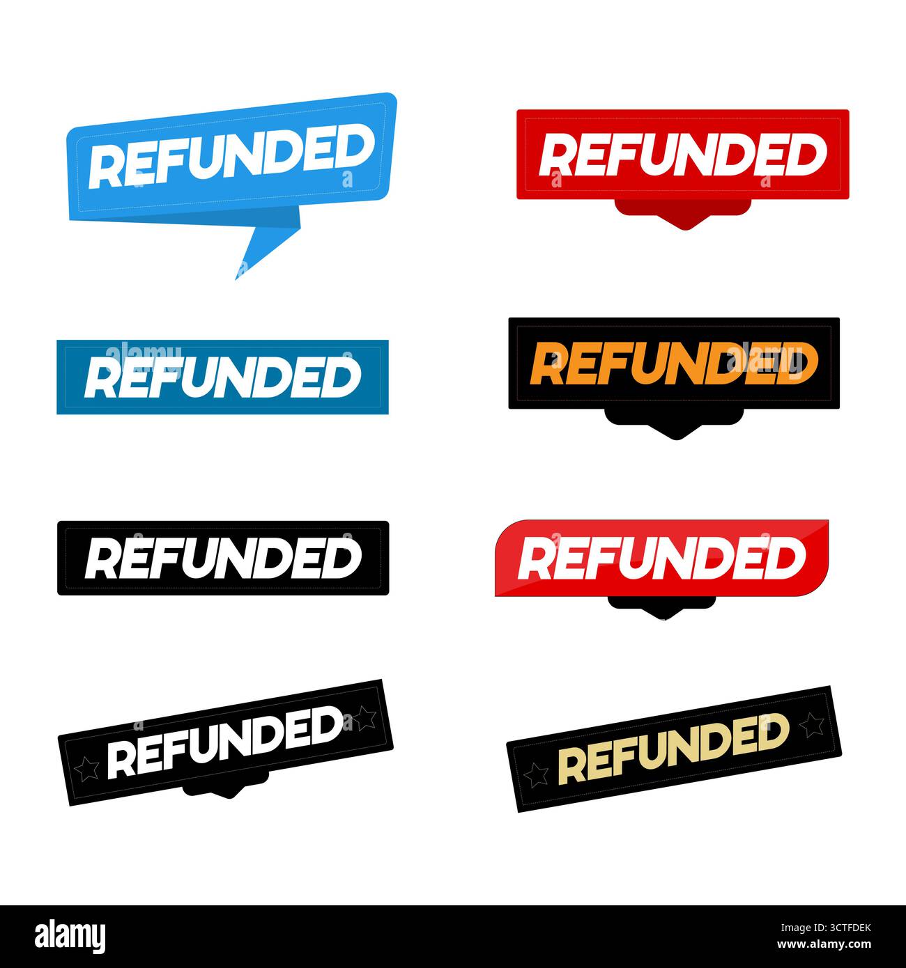 Erstattetes Stempeldesign – Offizieller roter Gummisiegel-Vektor für Zahlungs- und Rücksendebestätigung Stock Vektor