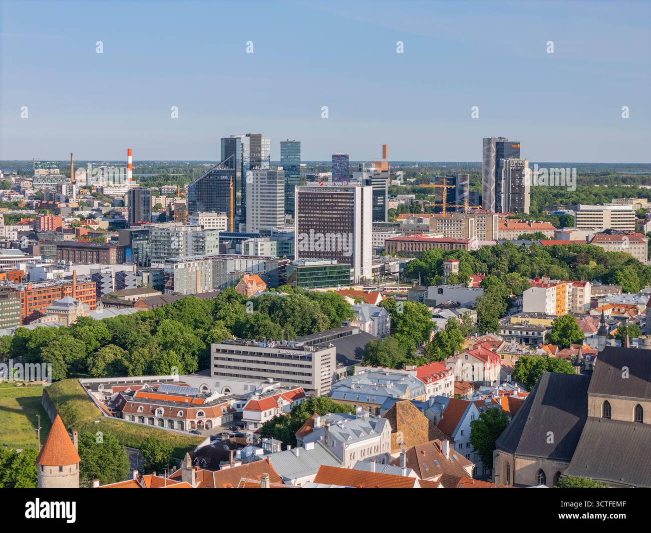 Tallinns Stadtzentrum aus der Vogelperspektive Stockfoto