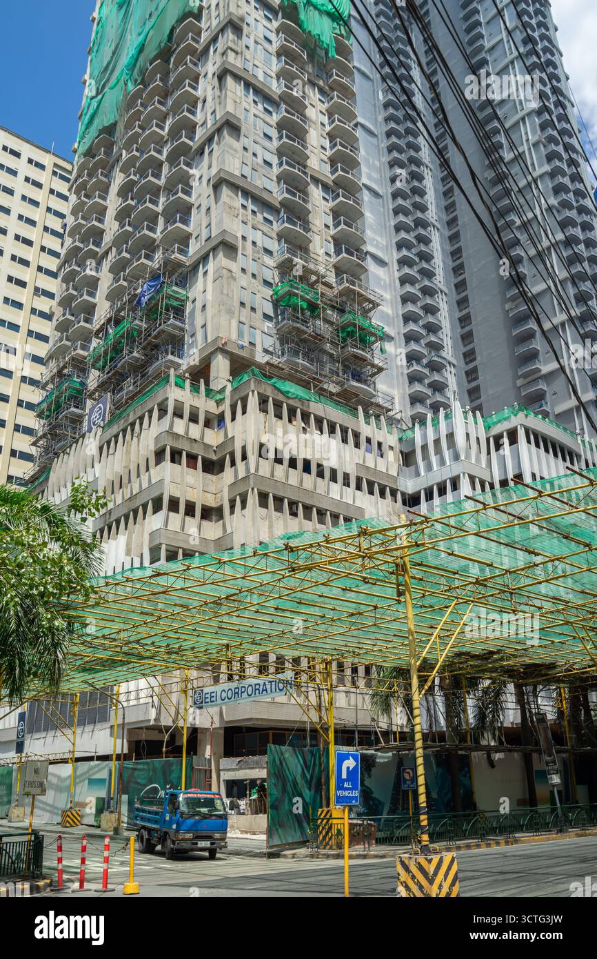 EEI Corporation Construction Project, Pasig, Manila, Philippinen. Gebäude im Bau Stockfoto
