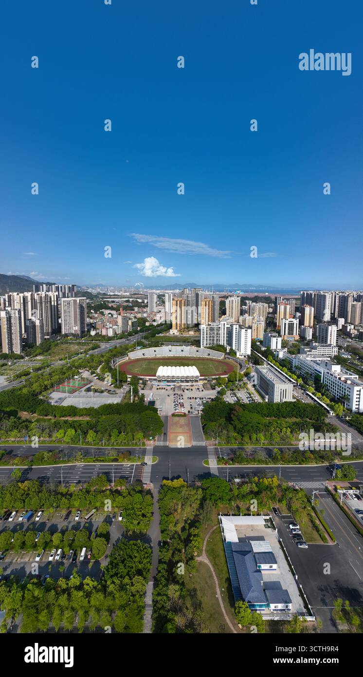 Luftaufnahmen des Huimin Square Sports Center des Daya Bay Management Committee in Huizhou City Stockfoto