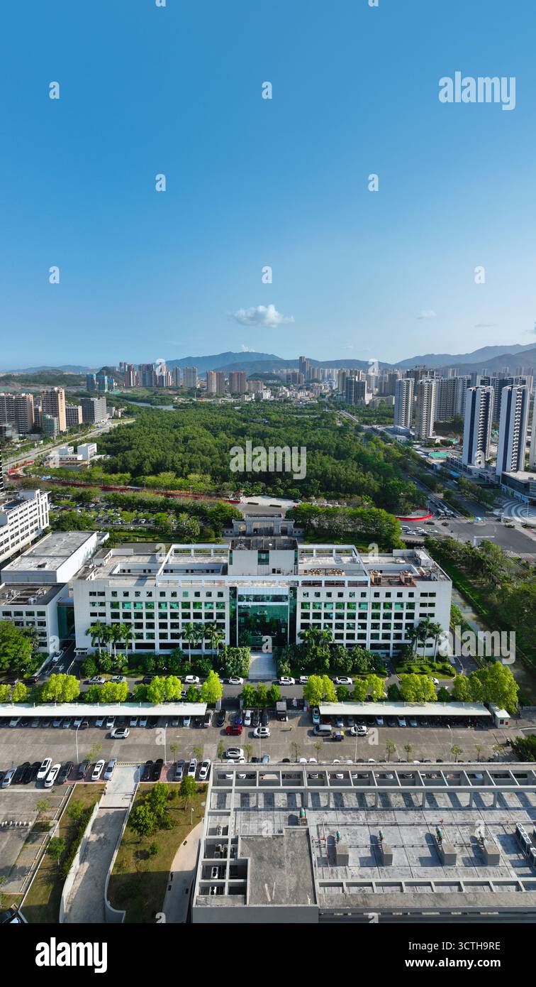 Luftaufnahmen des Huimin Square Sports Center des Daya Bay Management Committee in Huizhou City Stockfoto