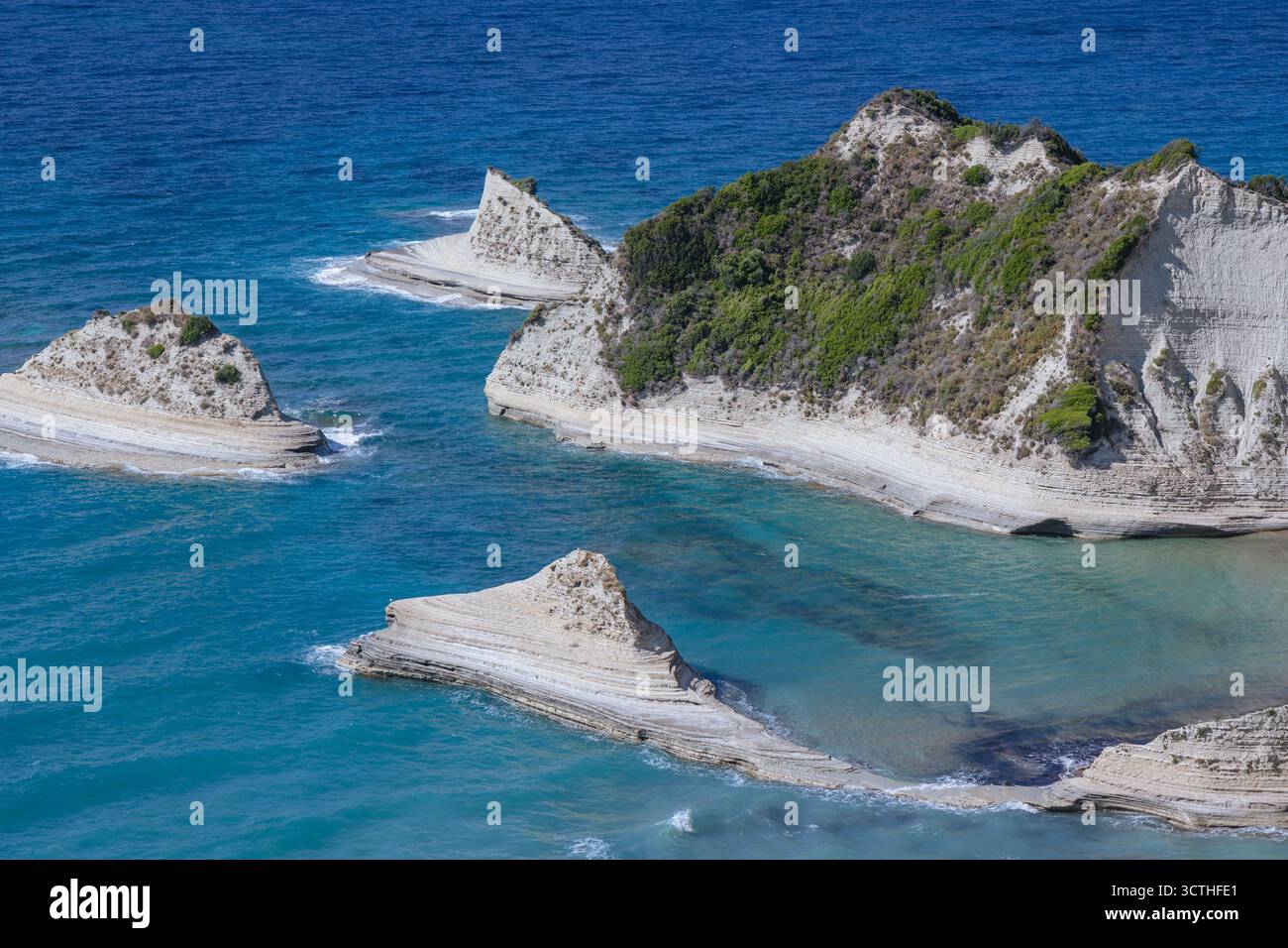 Blick vom Kap Drastis an der Nordwestspitze der griechischen Insel Korfu Stockfoto