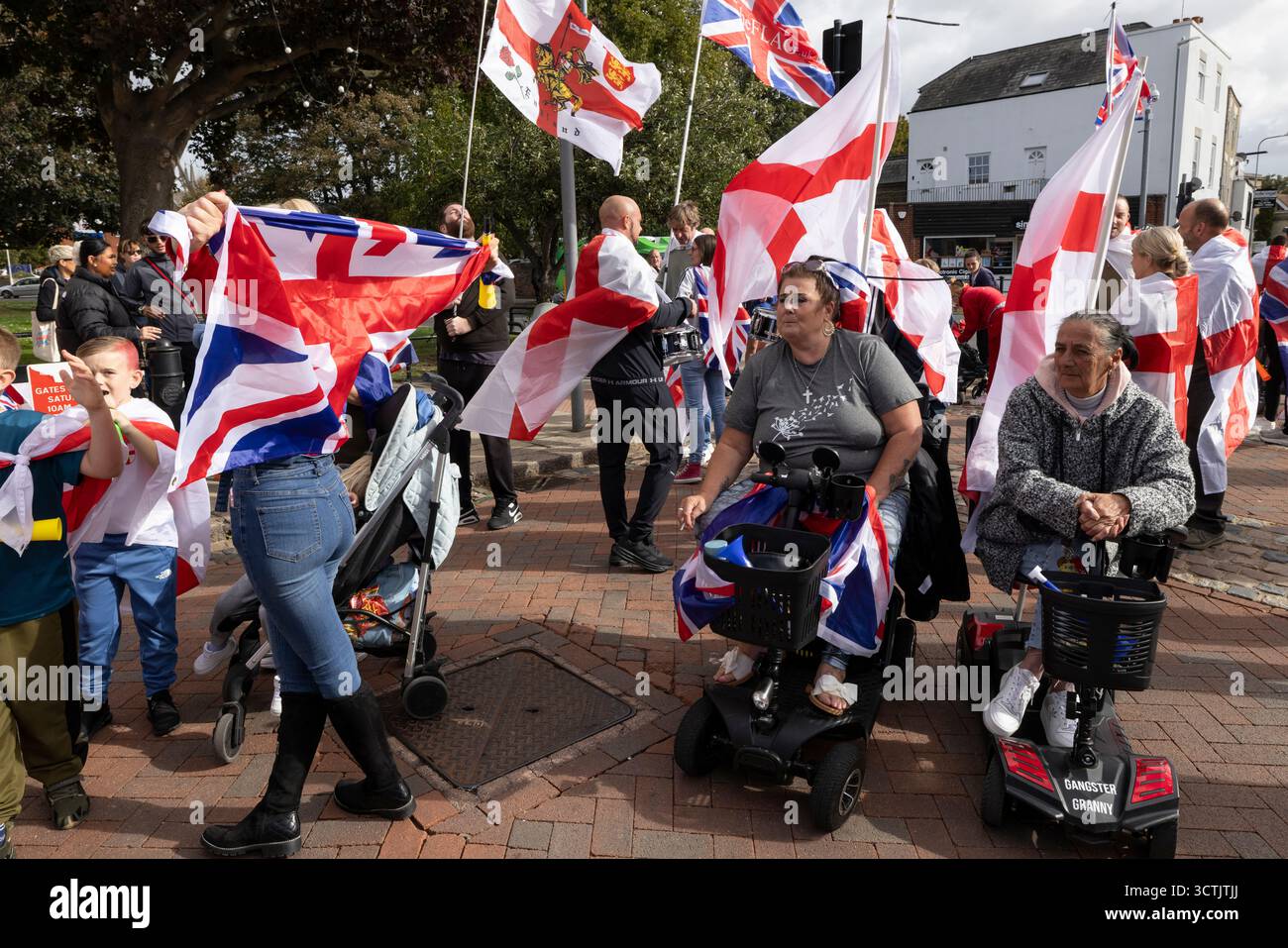 Die Marktstadt Faversham in Kent, die zum Mittelpunkt eines außergewöhnlichen Kampfes zwischen Demonstranten und Anti-Rassismus-Aktivisten geworden ist. Stockfoto