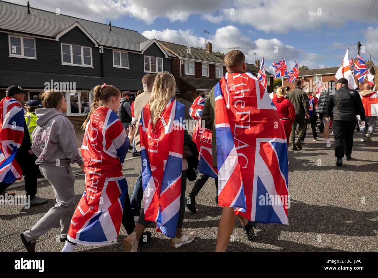 Die Marktstadt Faversham in Kent, die zum Mittelpunkt eines außergewöhnlichen Kampfes zwischen Demonstranten und Anti-Rassismus-Aktivisten geworden ist. Stockfoto