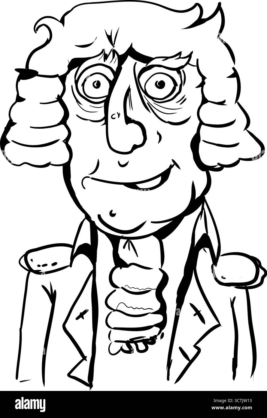 Cartoon george washington historische Charaktervektor Illustration Stock Vektor