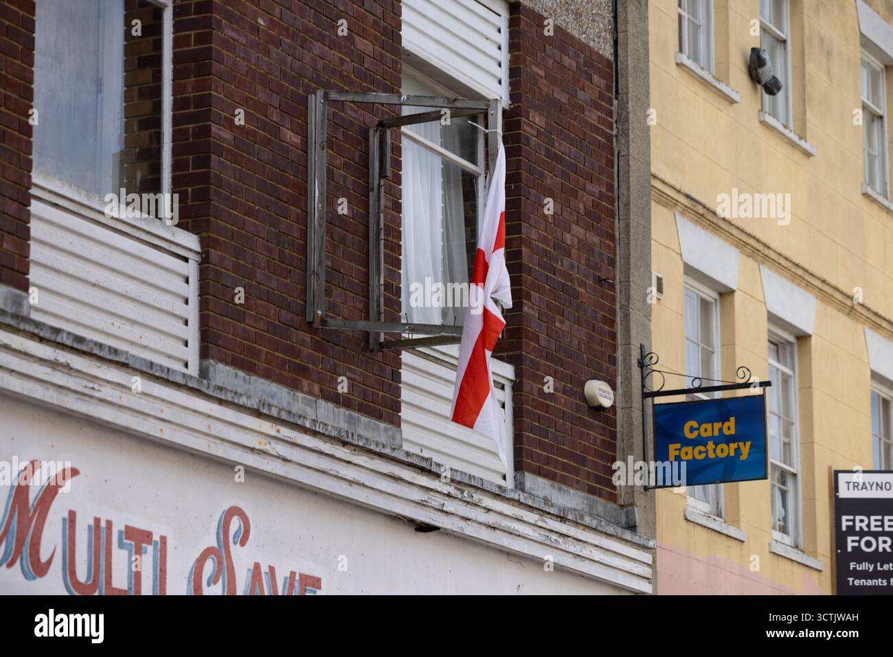 Die Marktstadt Faversham in Kent, die zum Mittelpunkt eines außergewöhnlichen Kampfes zwischen Demonstranten und Anti-Rassismus-Aktivisten geworden ist. Stockfoto