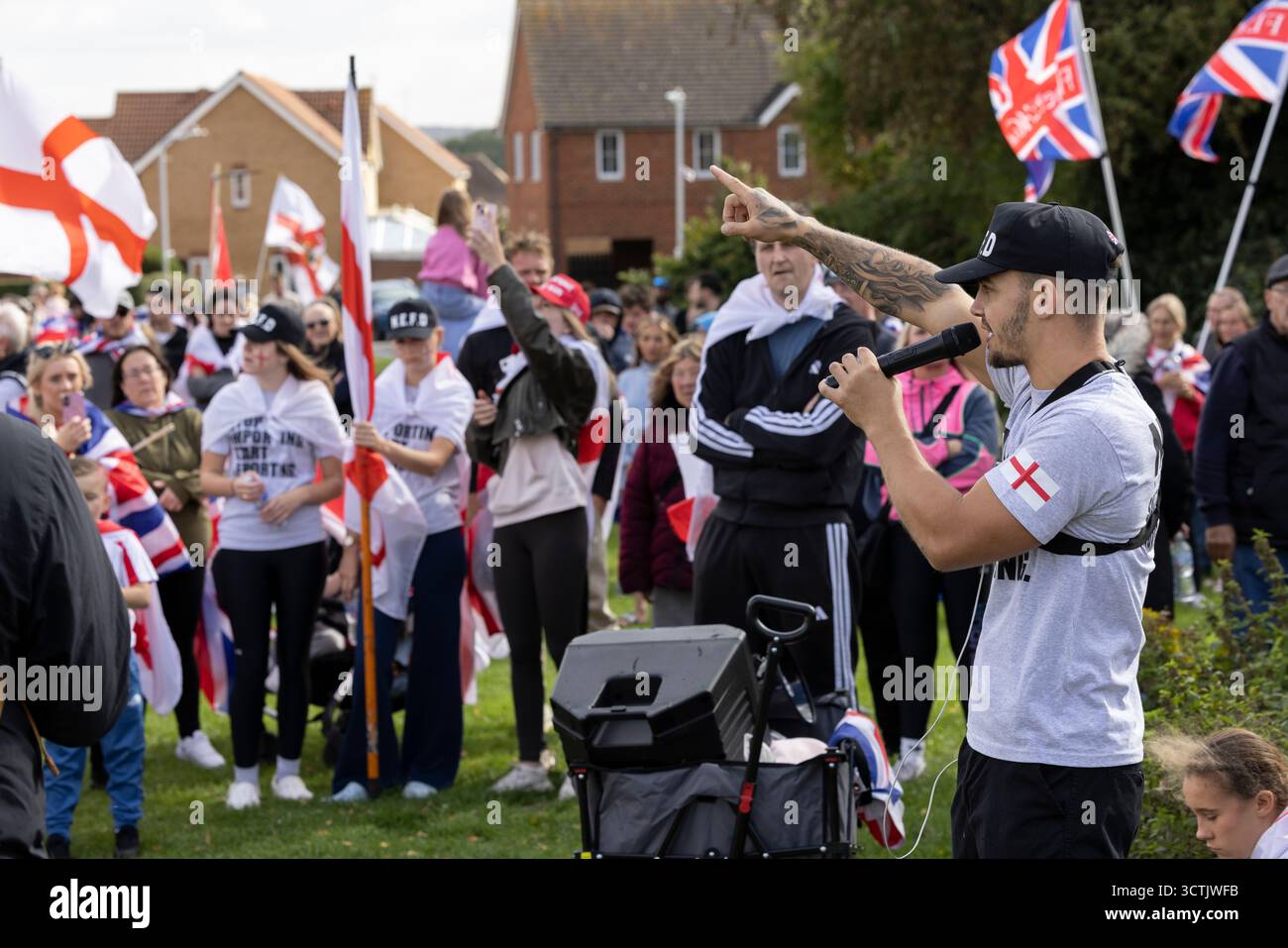 Die Marktstadt Faversham in Kent, die zum Mittelpunkt eines außergewöhnlichen Kampfes zwischen Demonstranten und Anti-Rassismus-Aktivisten geworden ist. Stockfoto
