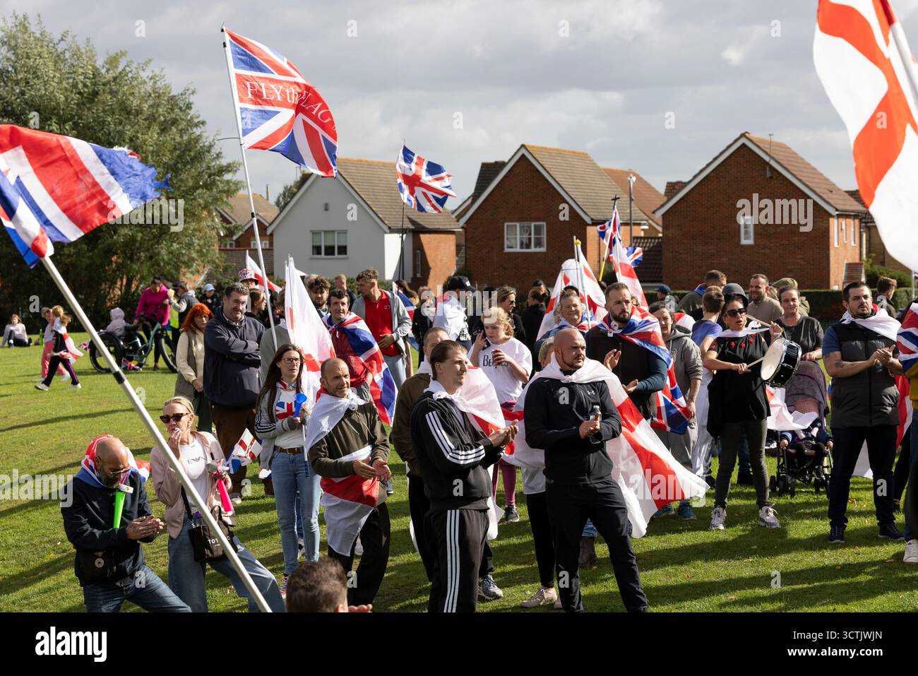 Die Marktstadt Faversham in Kent, die zum Mittelpunkt eines außergewöhnlichen Kampfes zwischen Demonstranten und Anti-Rassismus-Aktivisten geworden ist. Stockfoto