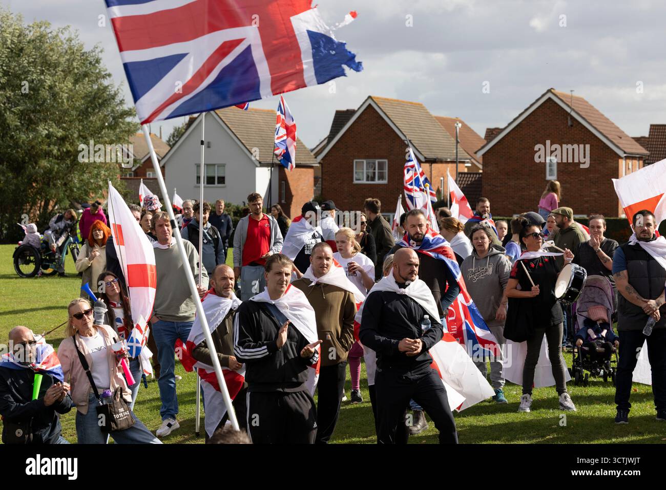 Die Marktstadt Faversham in Kent, die zum Mittelpunkt eines außergewöhnlichen Kampfes zwischen Demonstranten und Anti-Rassismus-Aktivisten geworden ist. Stockfoto