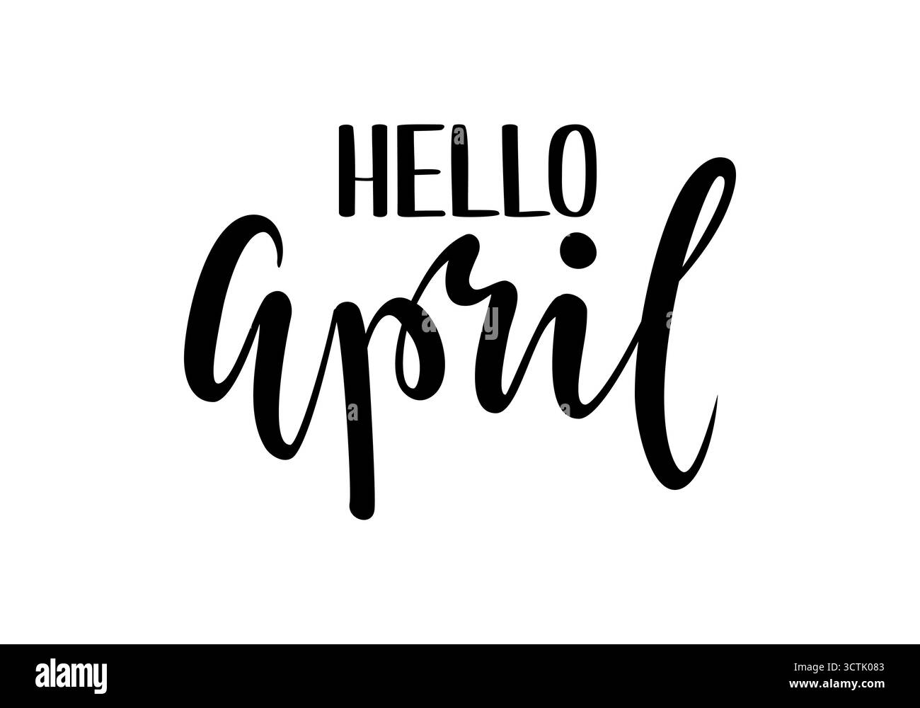Hallo april. Handgezeichnete Kalligraphie und Pinselstiftbeschriftung Stock Vektor