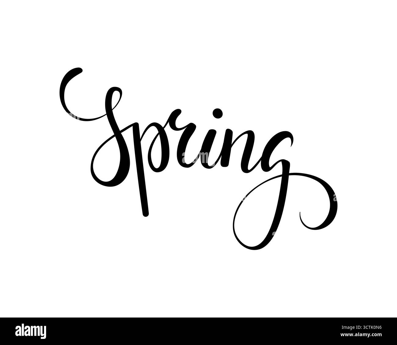 Spring Time Hand gezeichnete Kalligraphie und Pinselstiftbeschriftung. Design für Weihnachtsgrußkarte Stock Vektor