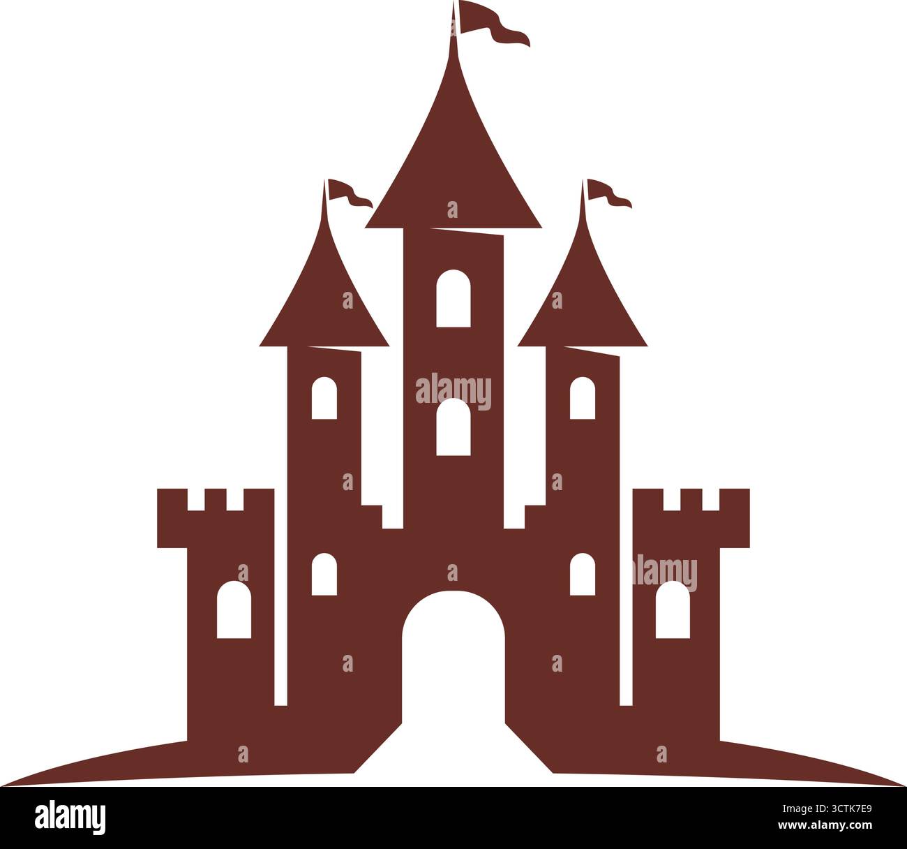Logodesign im Burggebäude Stock Vektor