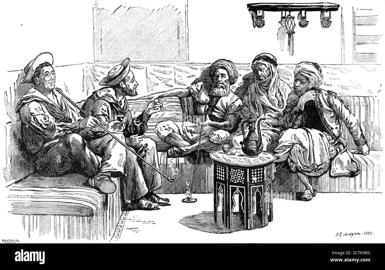 East and West von J. E. Hodgson, R.A.: Bilder aus der Ausstellung des Institute of Painters in Oil Colours, 1883. Gravur eines Gemäldes. "Das Königliche Institut für Maler in Aquarellen kann als Doppelexistenz in ihren neuen prächtigen Vierteln in Piccadilly verstanden werden. Obwohl es im Winter seine Auszeichnung von "Royal" - die dem Institut nur als Wasserfarbengesellschaft verliehen wurde - fallen lassen muss, geht es, wie manche meinen, vom Chrysalis-Zustand zur vollen Reife in der Ausstellung von Ölgemälden über, die in dieser Saison die Frühjahrsvorstellungen ersetzen werden Stockfoto East and West von J. E. Hodgson, R.A.: Bilder aus der Ausstellung des Institute of Painters in Oil Colours, 1883. Gravur eines Gemäldes. "Das Königliche Institut für Maler in Aquarellen kann als Doppelexistenz in ihren neuen prächtigen Vierteln in Piccadilly verstanden werden. Obwohl es im Winter seine Auszeichnung von "Royal" - die dem Institut nur als Wasserfarbengesellschaft verliehen wurde - fallen lassen muss, geht es, wie manche meinen, vom Chrysalis-Zustand zur vollen Reife in der Ausstellung von Ölgemälden über, die in dieser Saison die Frühjahrsvorstellungen ersetzen werden Stockfoto