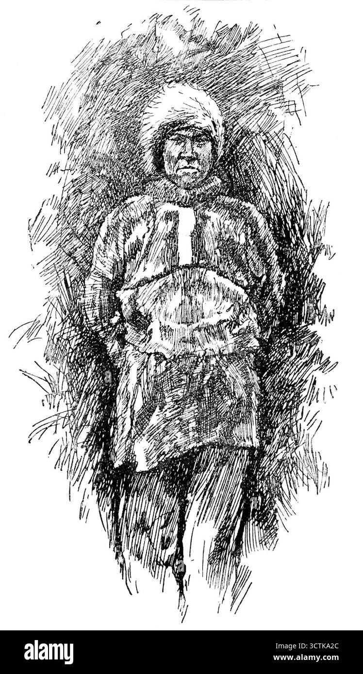 Lord Lonsdales Reisen in die arktischen Regionen Nordamerikas: Esquimaux of Alaska, 1890. "Die unternehmerische und mutige Leistung des Earl of Lonsdale auf seiner Reise nach Norden, vom Saskatchewan River des Great Western Territory von Kanada bis zu den Ufern des Arktischen Ozeans, und von dort aus Alaska westwärts in den Nordpazifik... hat viel Aufmerksamkeit erregt... nur wenige Leute, außer einige Offiziere der Hudson Bay Company und der Alaska Fur Company, haben diese desolaten Regionen kennengelernt... es war am 22. Februar 1888, dass seine Lordschaft nach Kanada verließ Stockfoto